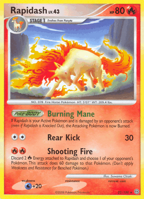Rapidash #22 from Stormfront - Rare - Illustrated by Suwama Chiaki