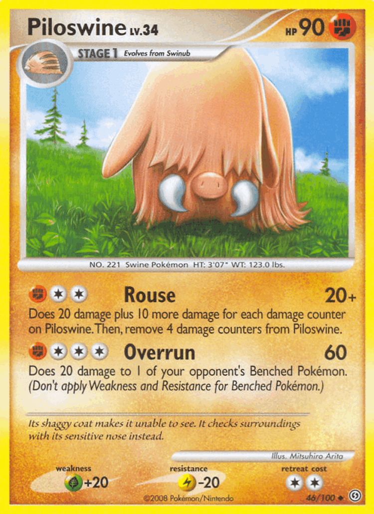 Piloswine #46 from Stormfront - Uncommon - Illustrated by Mitsuhiro Arita