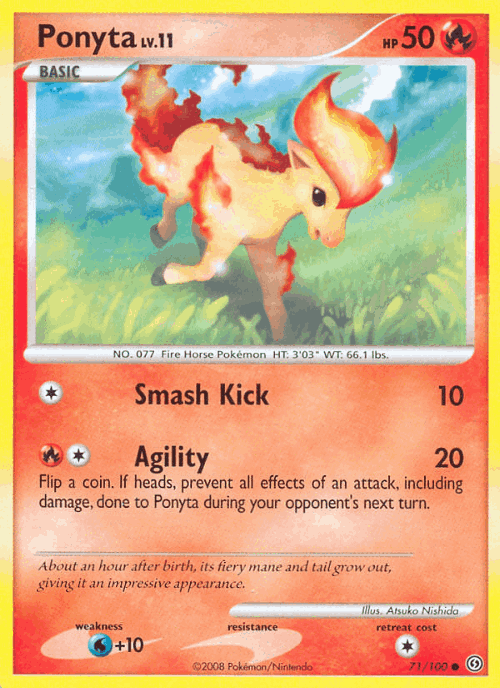 Ponyta #71 from Stormfront - Common - Illustrated by Atsuko Nishida