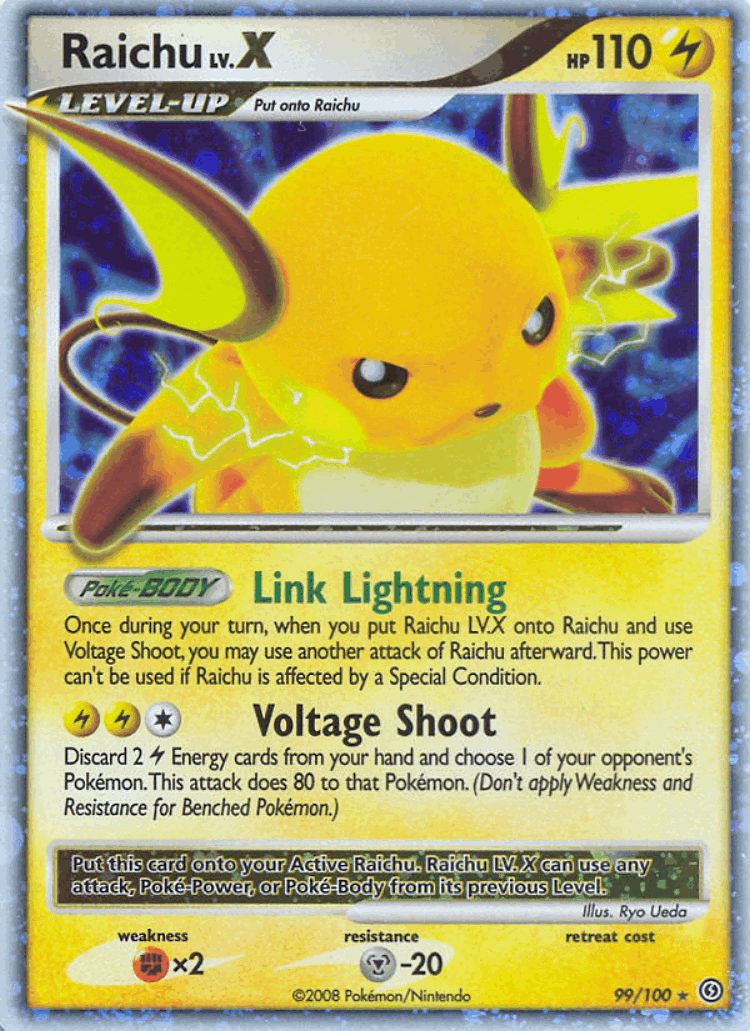 Raichu LV.X #99 from Stormfront - Rare Holo LV.X - Illustrated by Ryo Ueda