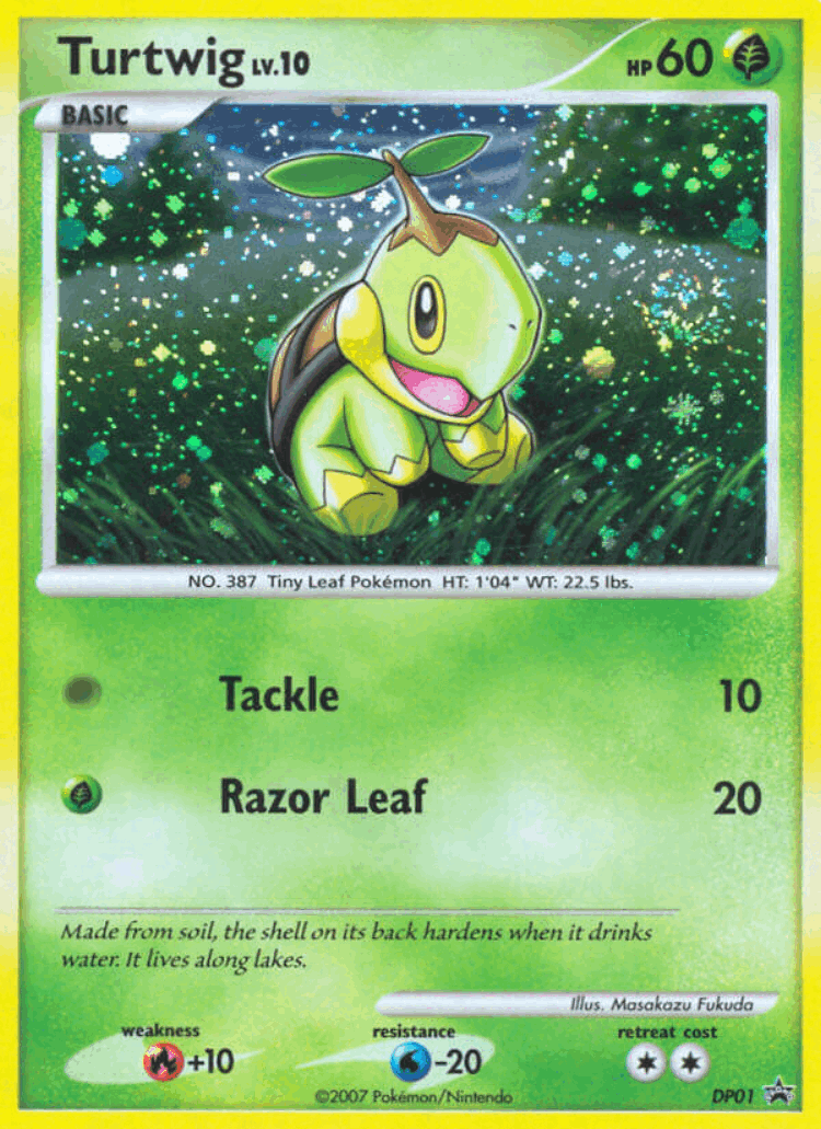 Turtwig #1 from DP Black Star Promos - Promo - Illustrated by Masakazu Fukuda