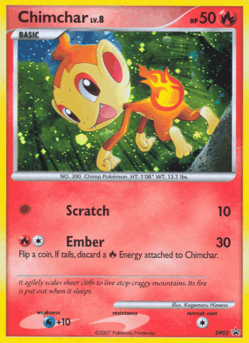 Chimchar #2 from DP Black Star Promos - Promo - Illustrated by Kagemaru Himeno