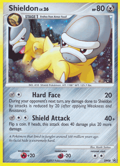 Shieldon #8 from DP Black Star Promos - Promo - Illustrated by Kouki Saitou