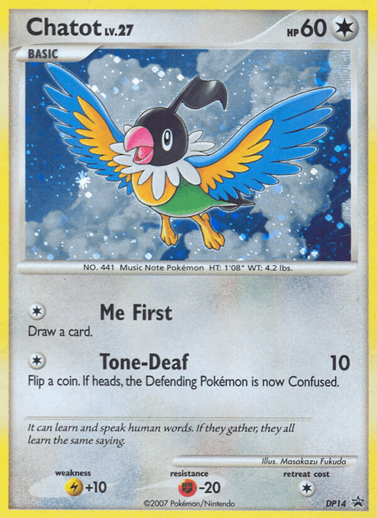 Chatot #14 from DP Black Star Promos - Promo - Illustrated by Masakazu Fukuda