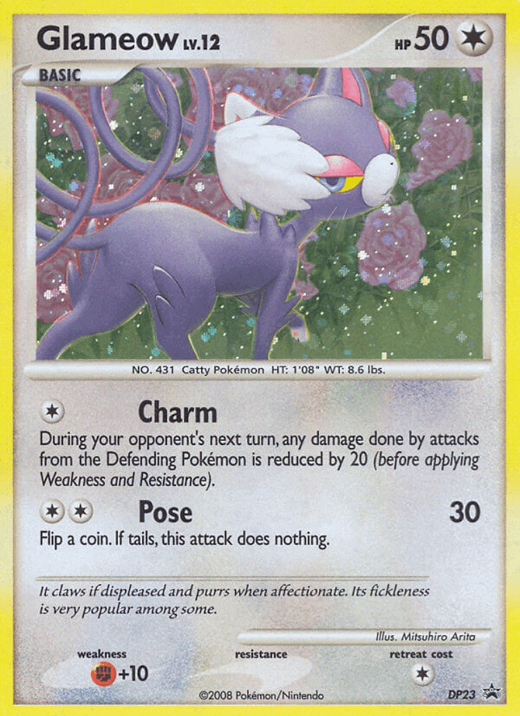 Glameow #23 from DP Black Star Promos - Promo - Illustrated by Mitsuhiro Arita