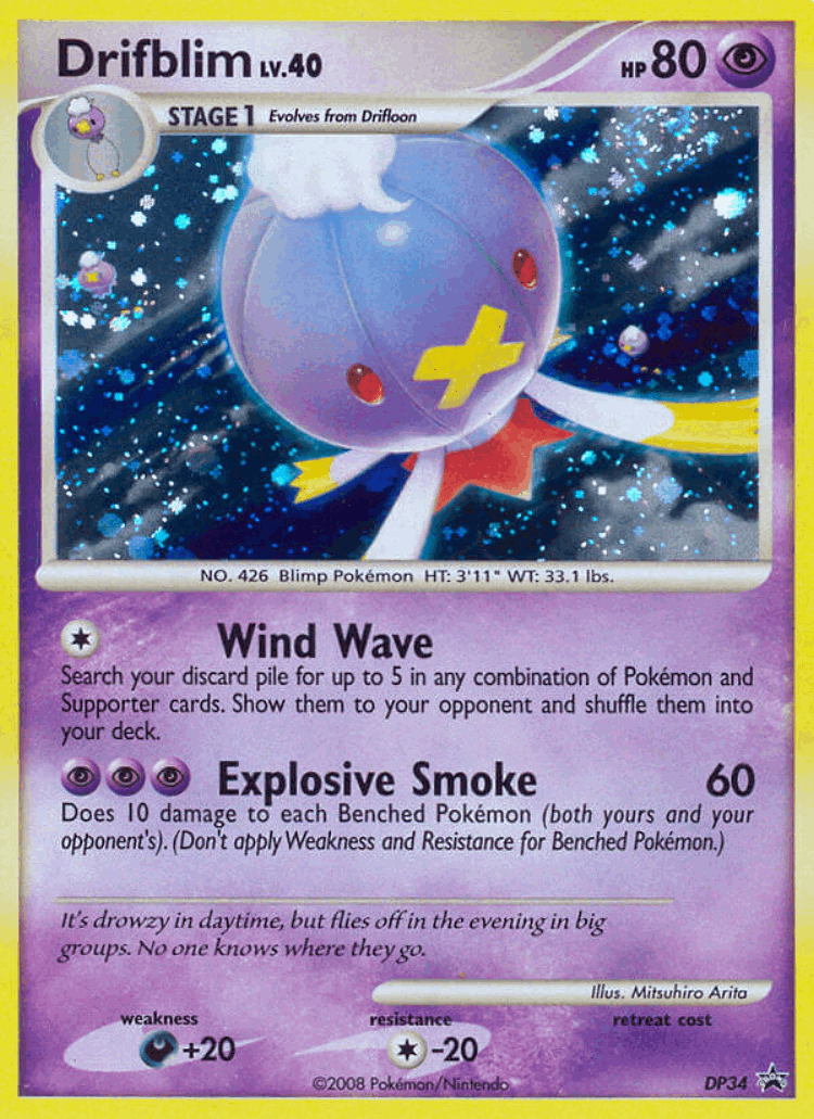 Drifblim #34 from DP Black Star Promos - Promo - Illustrated by Mitsuhiro Arita