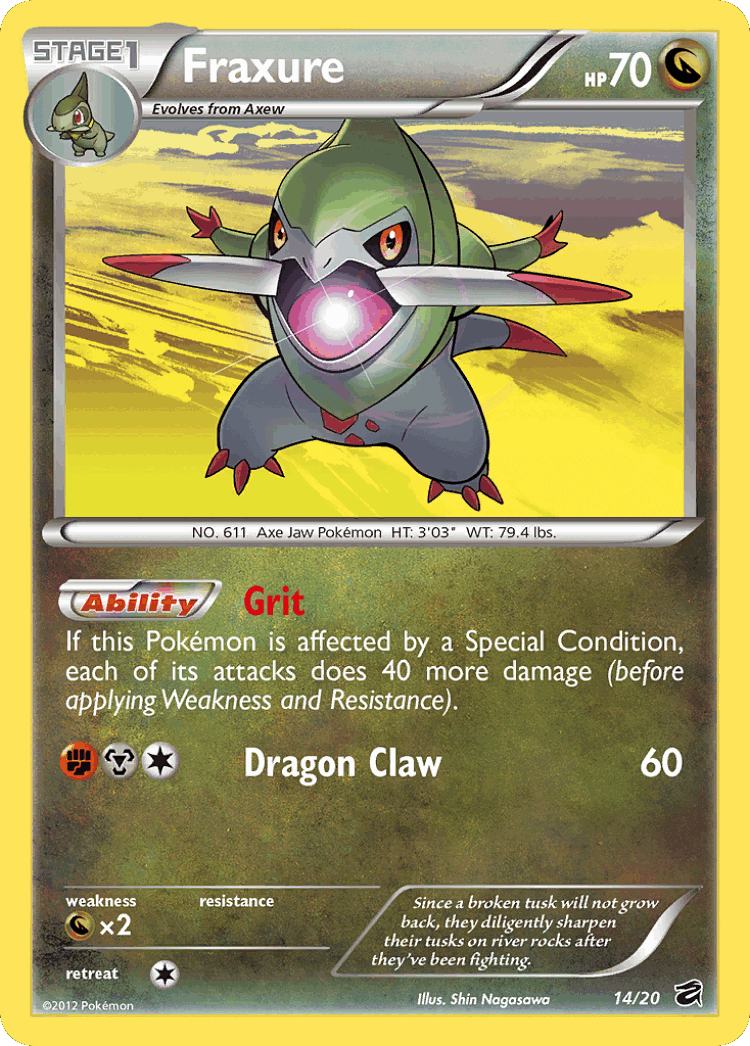 Fraxure #14 from Dragon Vault - Rare Holo - Illustrated by Shin Nagasawa