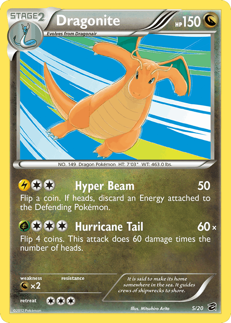 Dragonite #5 from Dragon Vault - Rare Holo - Illustrated by Mitsuhiro Arita