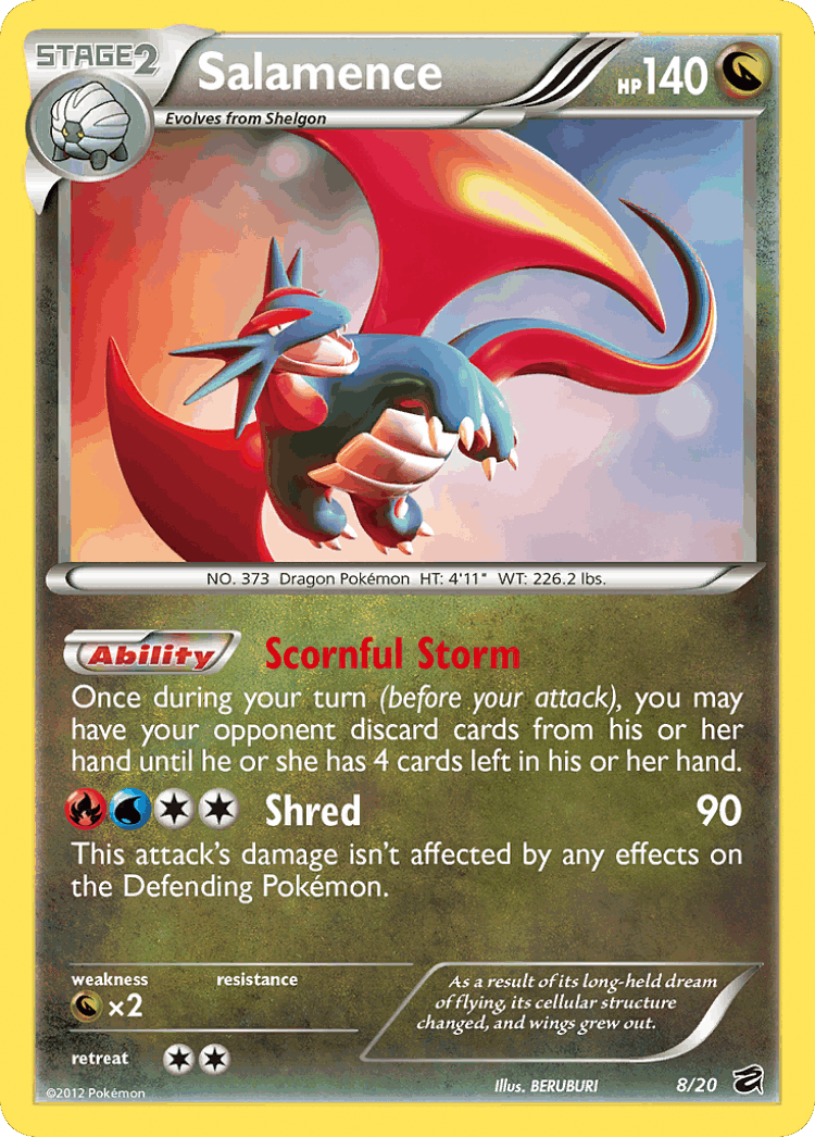 Salamence #8 from Dragon Vault - Rare Holo - Illustrated by BERUBURI