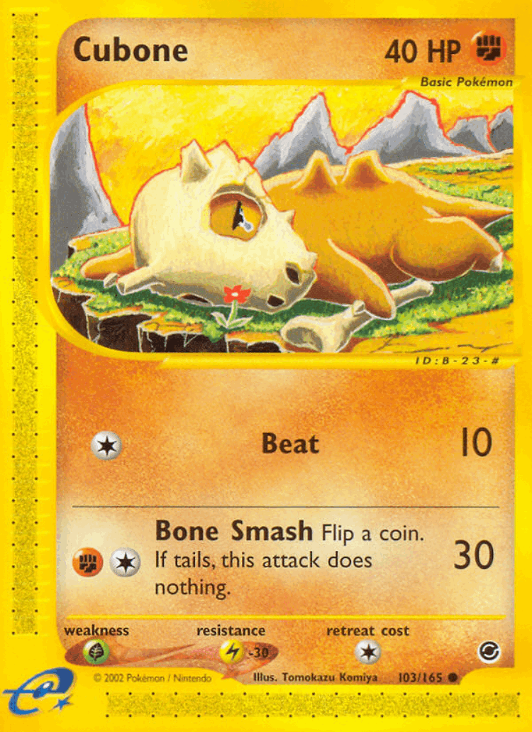 Cubone #103 from Expedition Base Set - Common - Illustrated by Tomokazu Komiya
