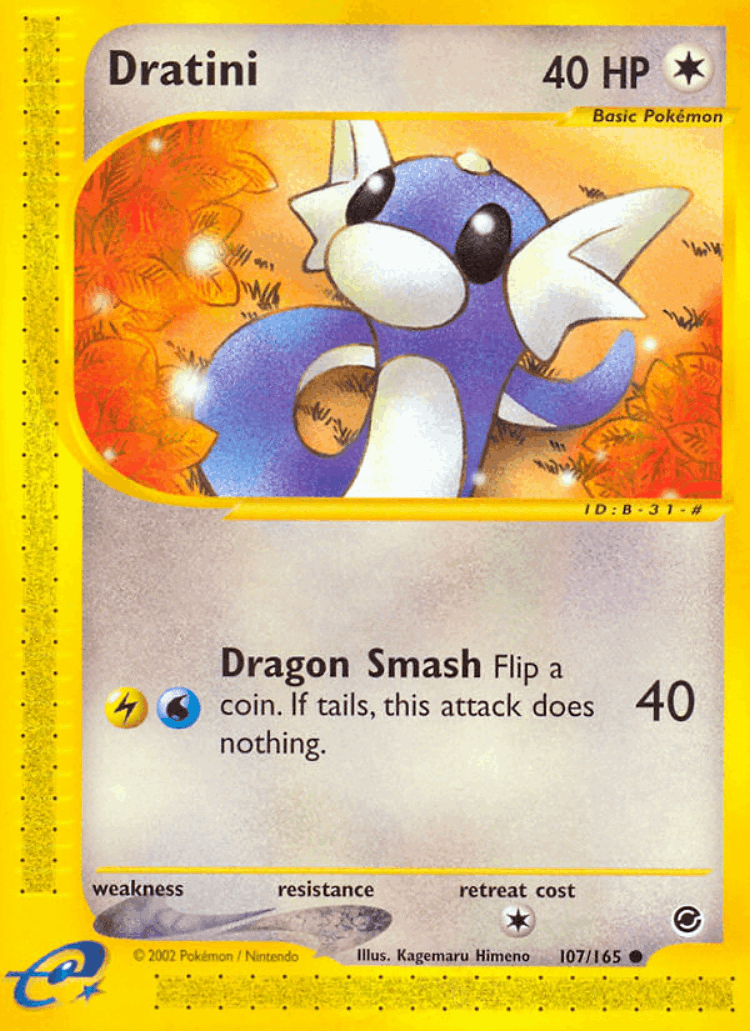 Dratini #107 from Expedition Base Set - Common - Illustrated by Kagemaru Himeno