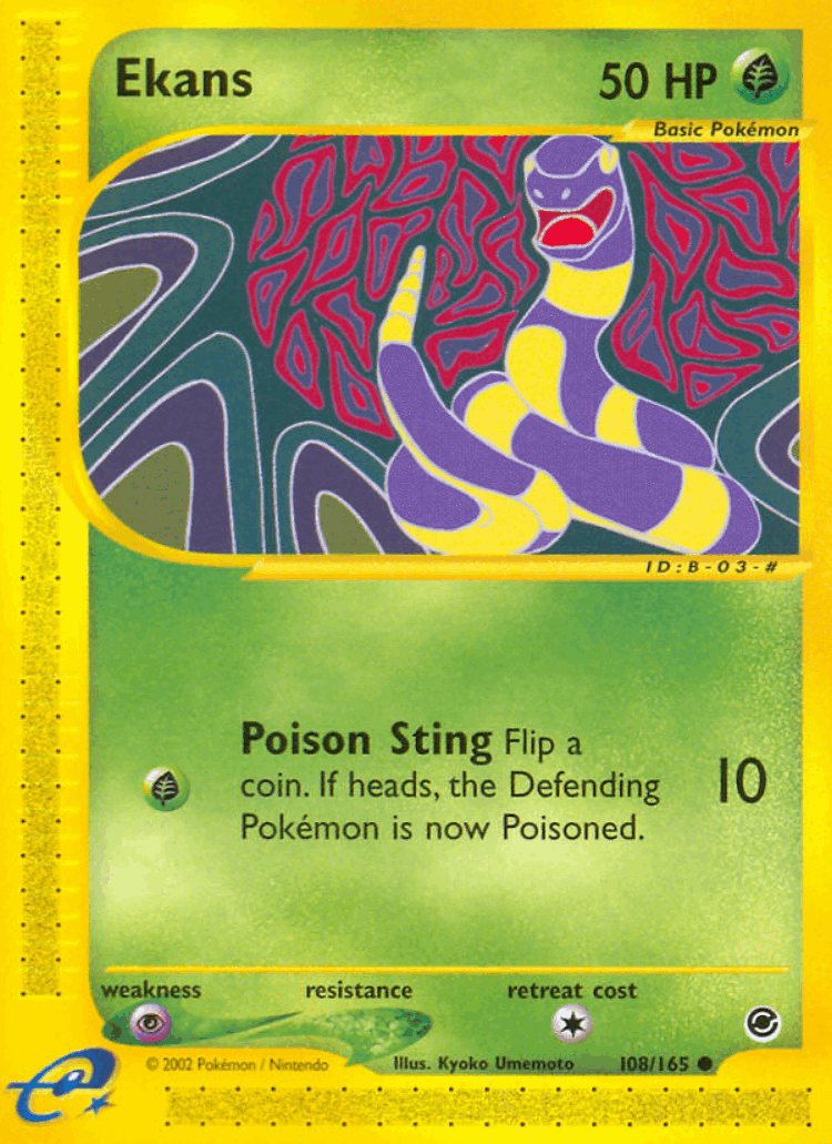 Ekans #108 from Expedition Base Set - Common - Illustrated by Kyoko Umemoto