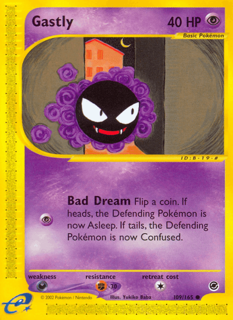 Gastly #109 from Expedition Base Set - Common - Illustrated by Yukiko Baba