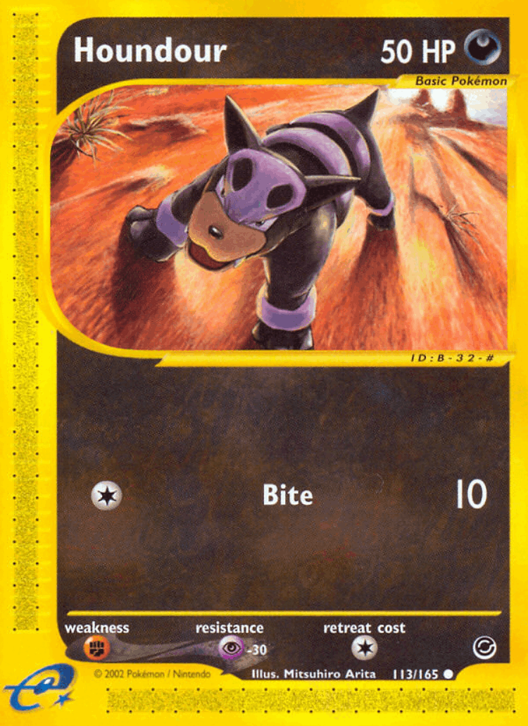 Houndour #113 from Expedition Base Set - Common - Illustrated by Mitsuhiro Arita