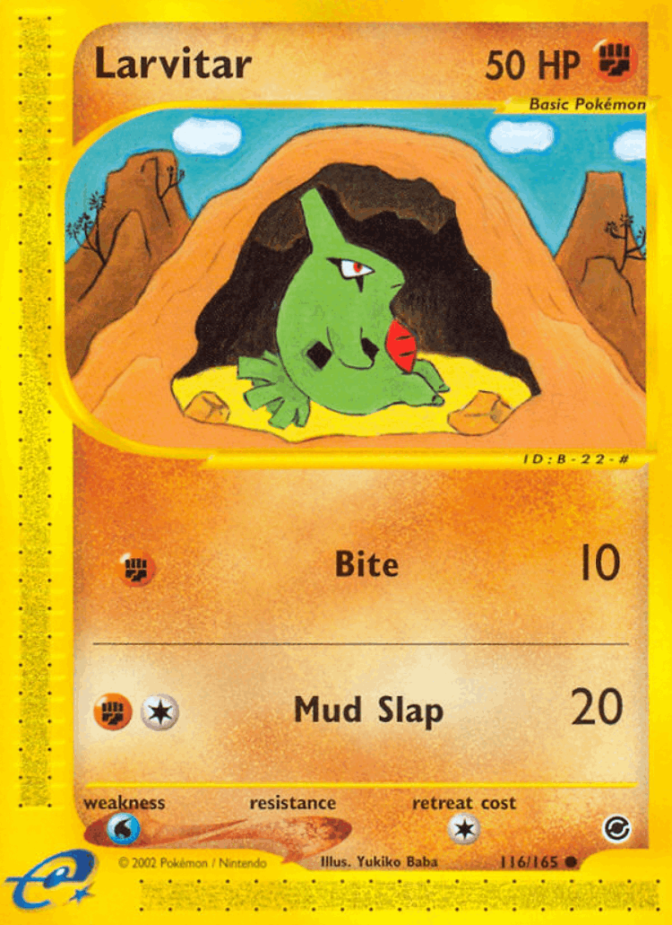 Larvitar #116 from Expedition Base Set - Common - Illustrated by Yukiko Baba