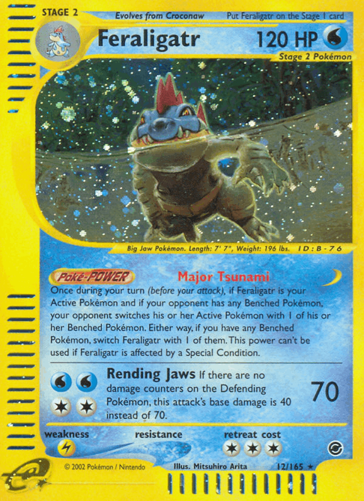 Feraligatr #12 from Expedition Base Set - Rare Holo - Illustrated by Mitsuhiro Arita