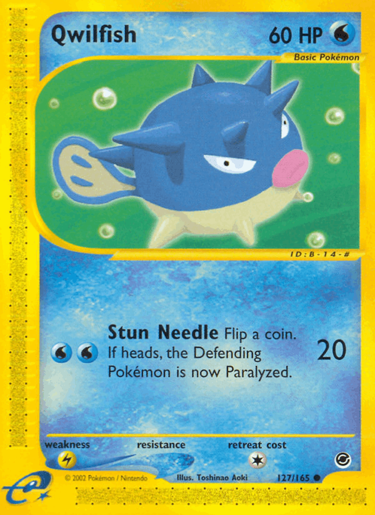 Qwilfish #127 from Expedition Base Set - Common - Illustrated by Toshinao Aoki