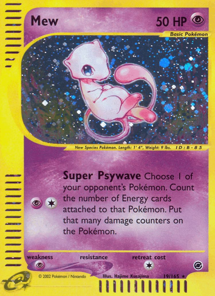 Mew #19 from Expedition Base Set - Rare Holo - Illustrated by Hajime Kusajima