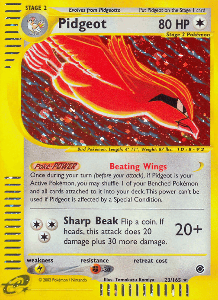 Pidgeot #23 from Expedition Base Set - Rare Holo - Illustrated by Tomokazu Komiya