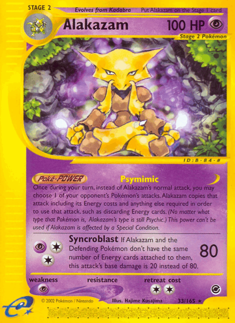 Alakazam #33 from Expedition Base Set - Rare - Illustrated by Hajime Kusajima
