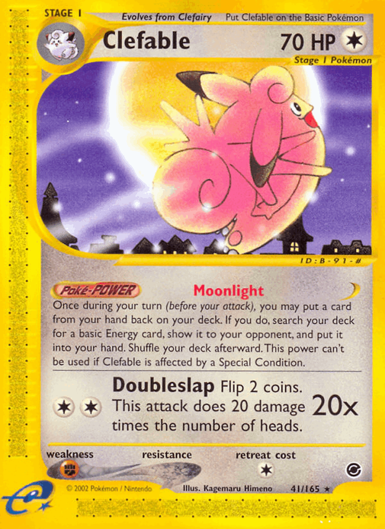 Clefable #41 from Expedition Base Set - Rare - Illustrated by Kagemaru Himeno