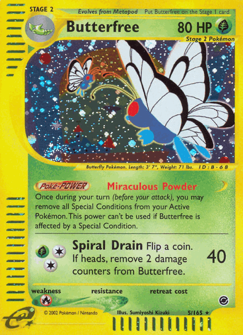 Butterfree #5 from Expedition Base Set - Rare Holo - Illustrated by Sumiyoshi Kizuki