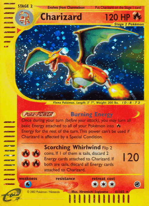Charizard #6 from Expedition Base Set - Rare Holo - Illustrated by Hiromichi Sugiyama