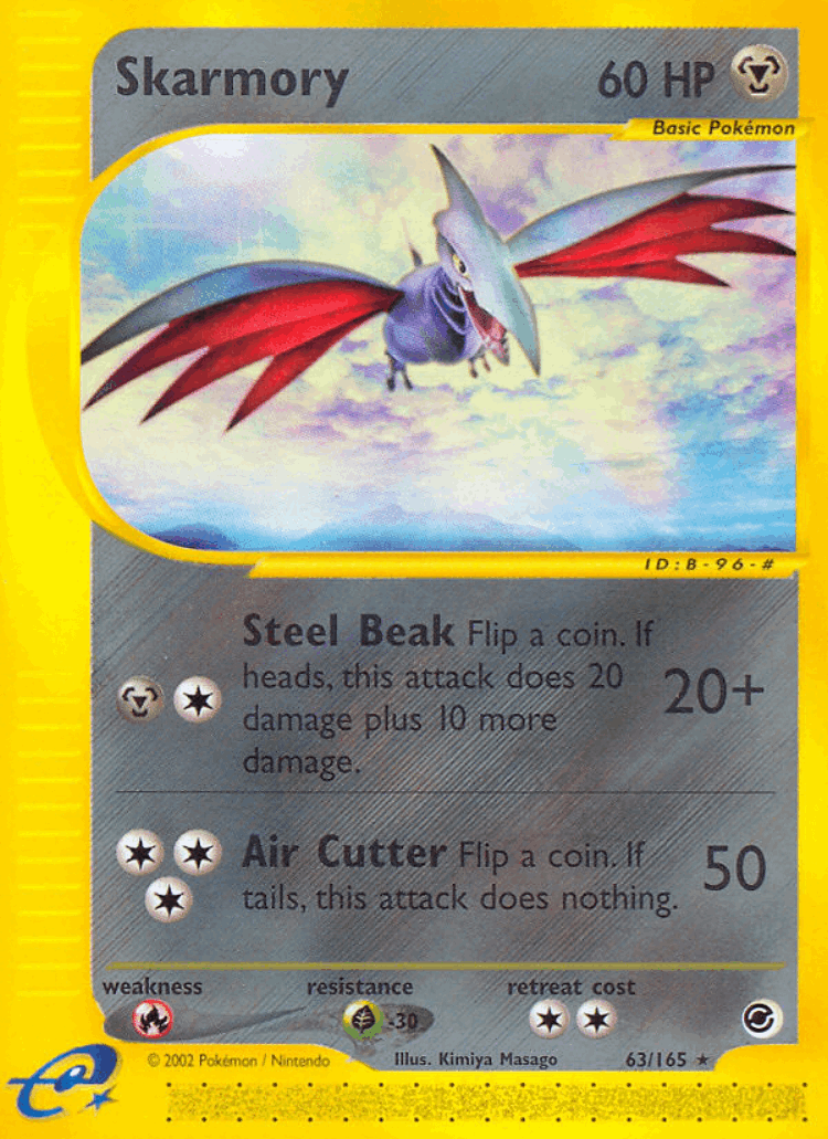 Skarmory #63 from Expedition Base Set - Rare - Illustrated by Kimiya Masago