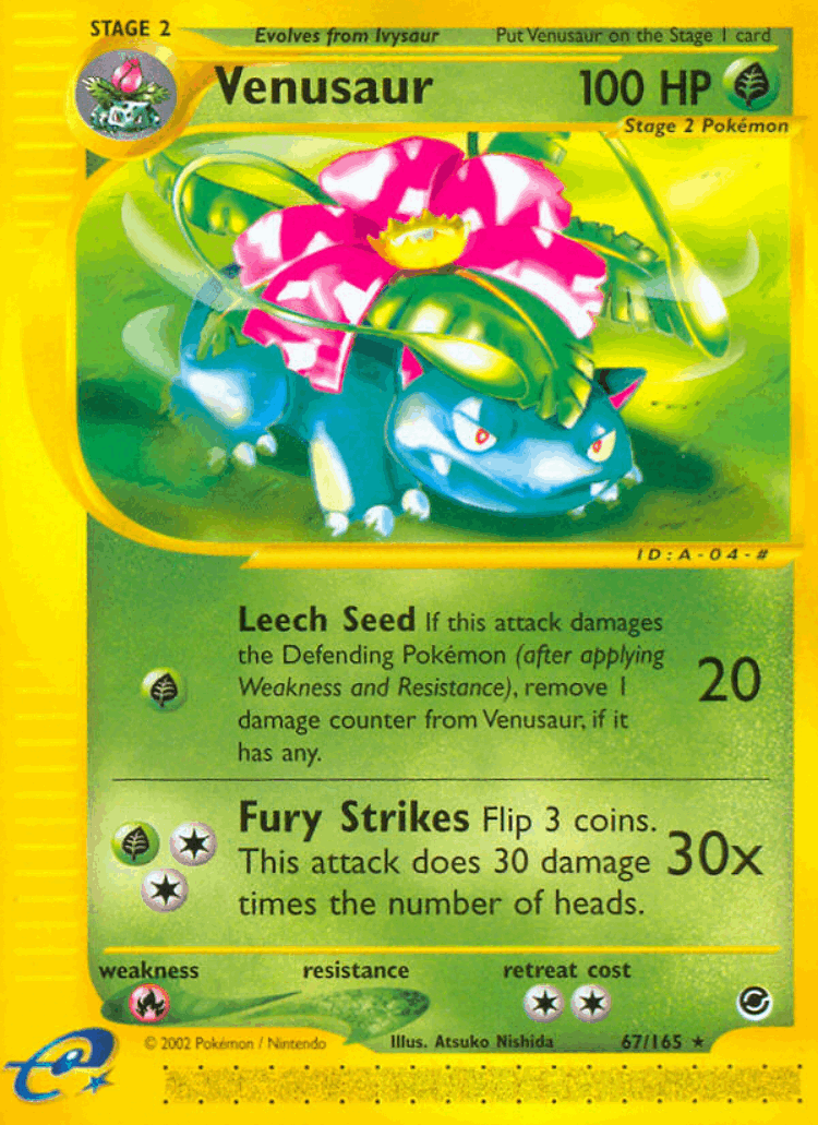 Venusaur #67 from Expedition Base Set - Rare - Illustrated by Atsuko Nishida