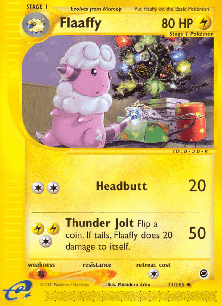 Flaaffy #77 from Expedition Base Set - Uncommon - Illustrated by Mitsuhiro Arita