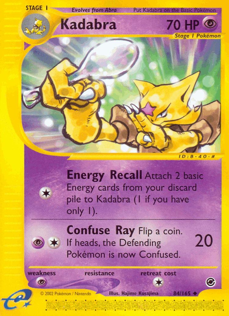 Kadabra #84 from Expedition Base Set - Uncommon - Illustrated by Hajime Kusajima