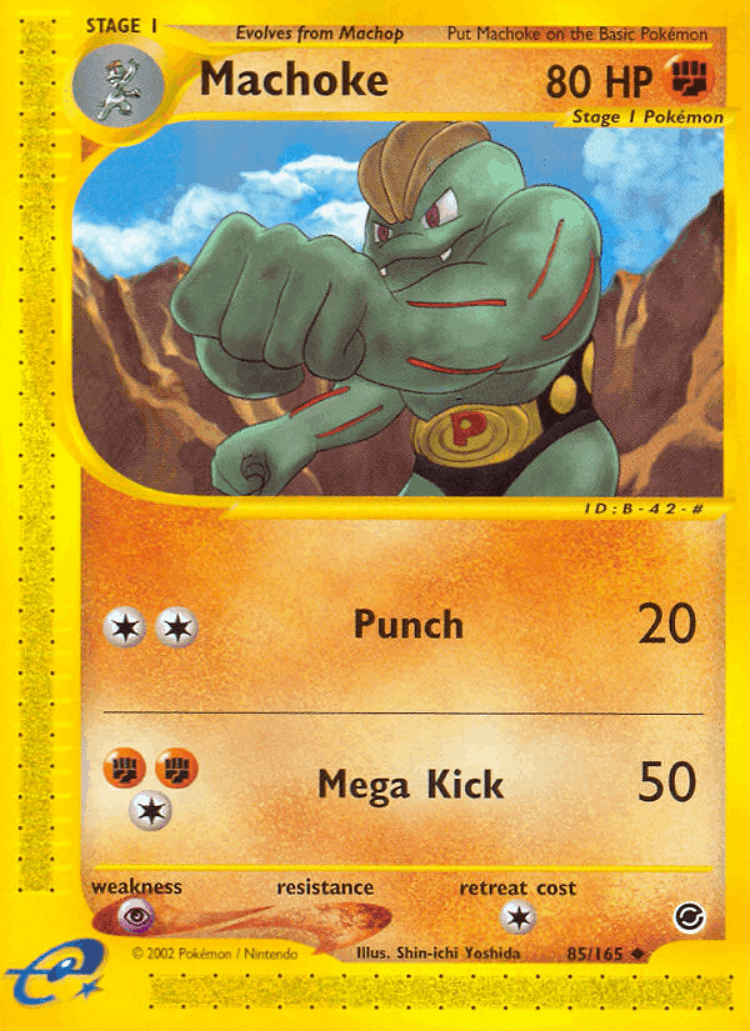 Machoke #85 from Expedition Base Set - Uncommon - Illustrated by Shin-ichi Yoshida