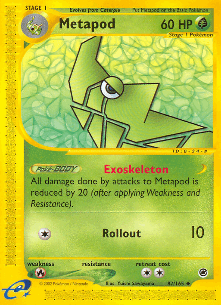 Metapod #87 from Expedition Base Set - Uncommon - Illustrated by Yuichi Sawayama