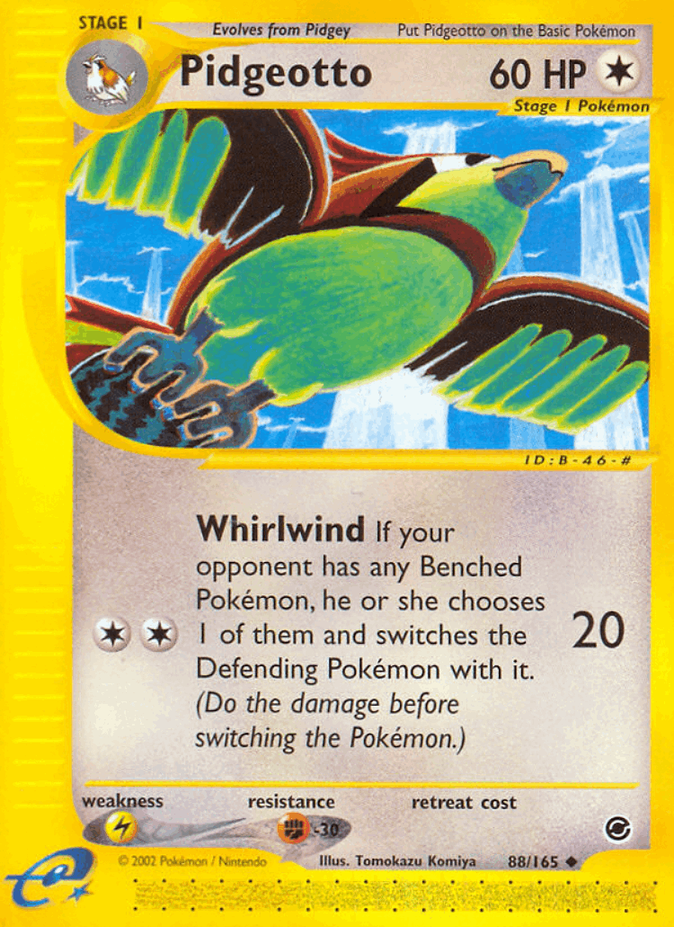 Pidgeotto #88 from Expedition Base Set - Uncommon - Illustrated by Tomokazu Komiya