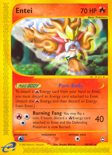 Entei #10 from Aquapolis - Rare - Illustrated by Atsuko Nishida