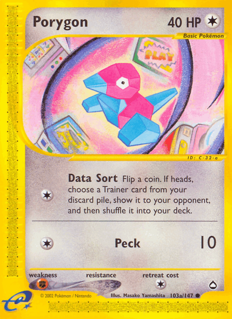 Porygon #103 from Aquapolis - Common - Illustrated by Masako Yamashita