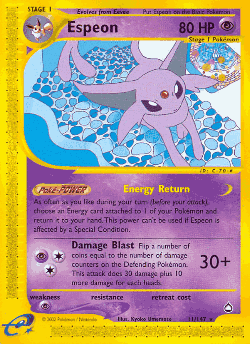 Espeon Pokémon TCG card art