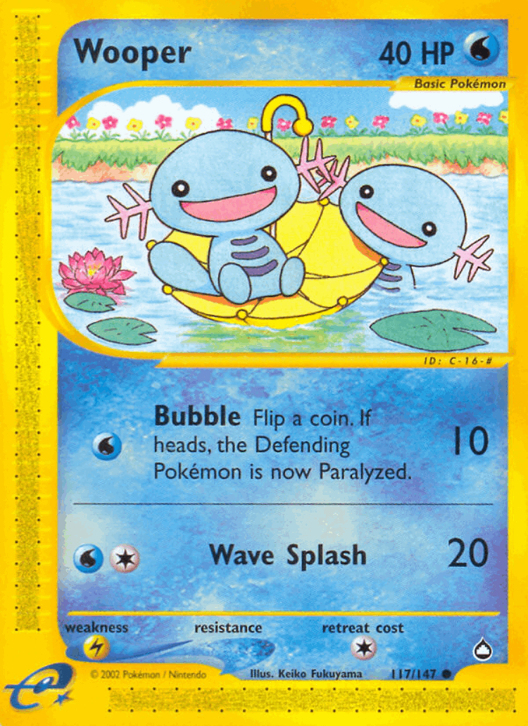Wooper #117 from Aquapolis - Common - Illustrated by Keiko Fukuyama