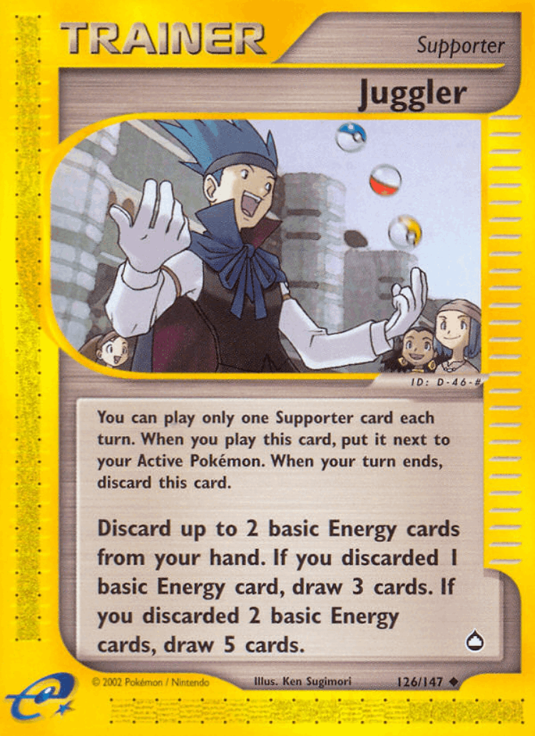 Juggler #126 from Aquapolis - Uncommon - Illustrated by Ken Sugimori