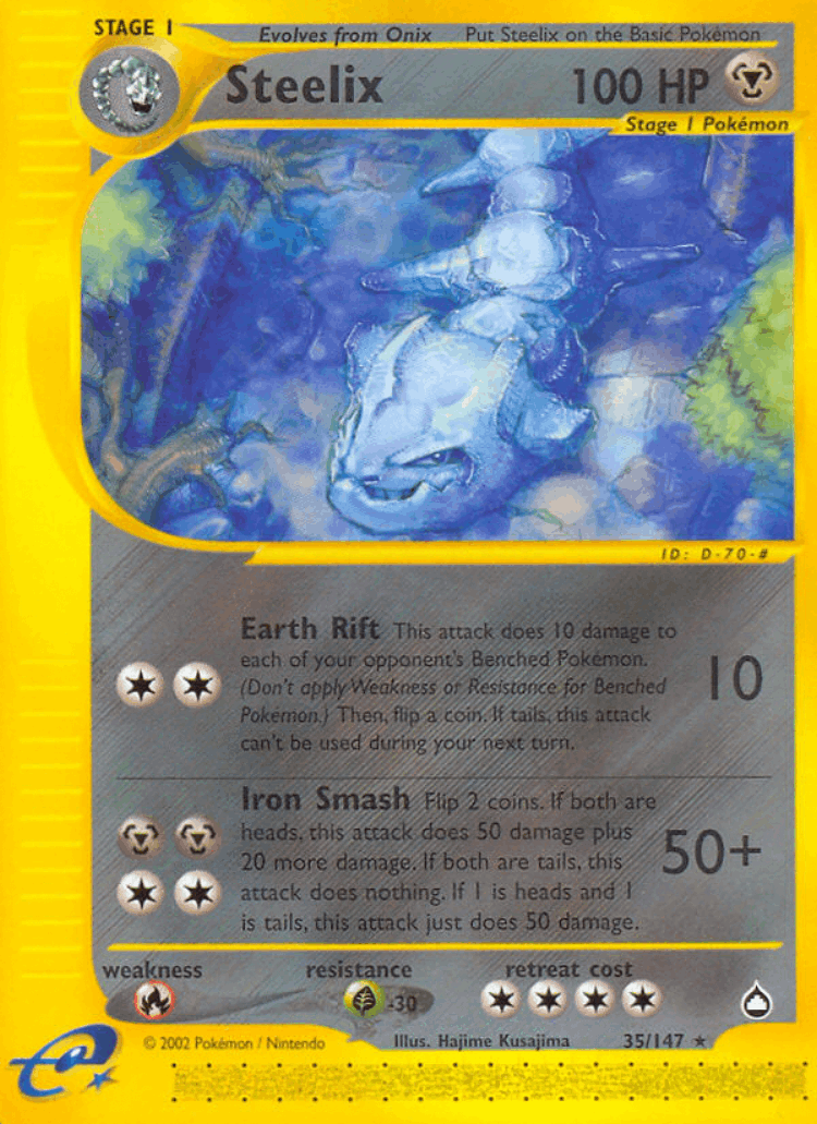 Steelix #35 from Aquapolis - Rare - Illustrated by Hajime Kusajima
