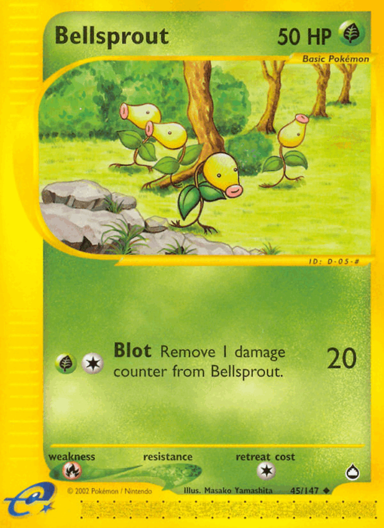 Bellsprout #45 from Aquapolis - Uncommon - Illustrated by Masako Yamashita