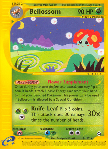 Bellossom #5 from Aquapolis - Rare - Illustrated by Sumiyoshi Kizuki