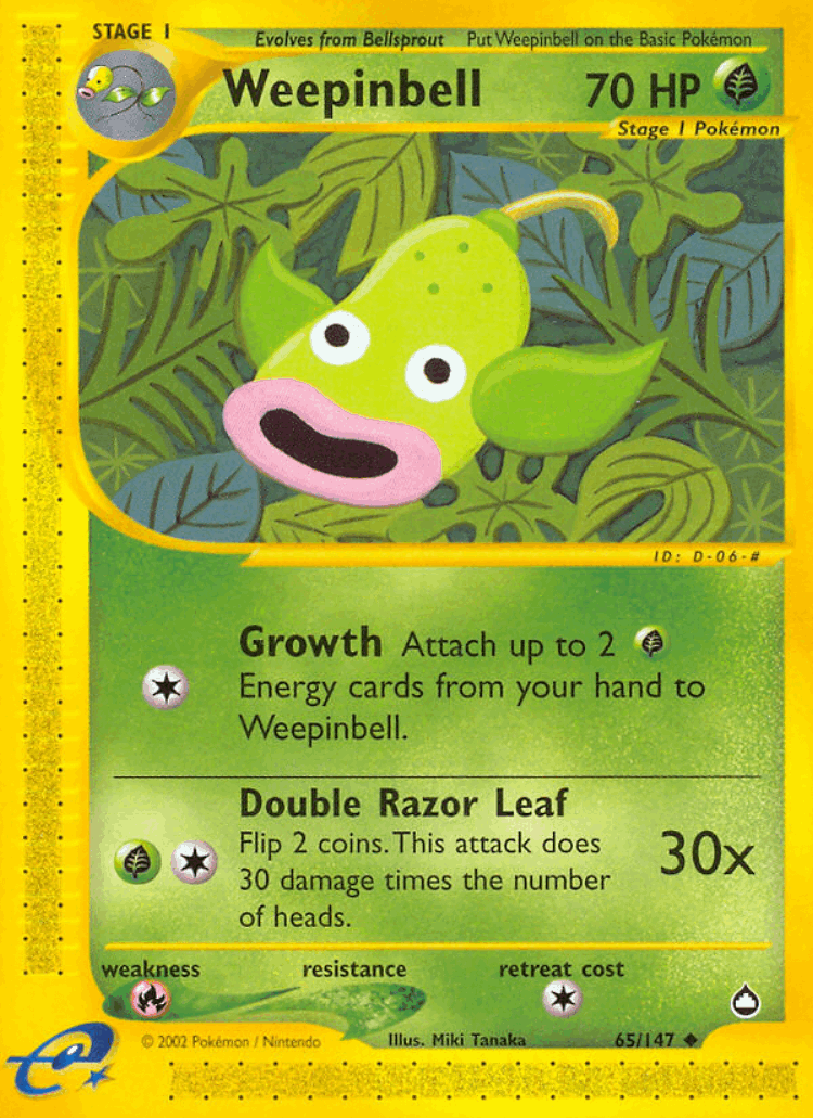 Weepinbell #65 from Aquapolis - Uncommon - Illustrated by Miki Tanaka
