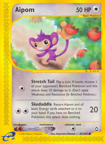 Aipom Aquapolis card