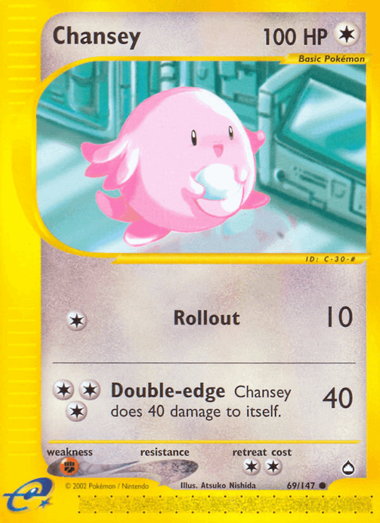 Chansey #69 from Aquapolis - Common - Illustrated by Atsuko Nishida