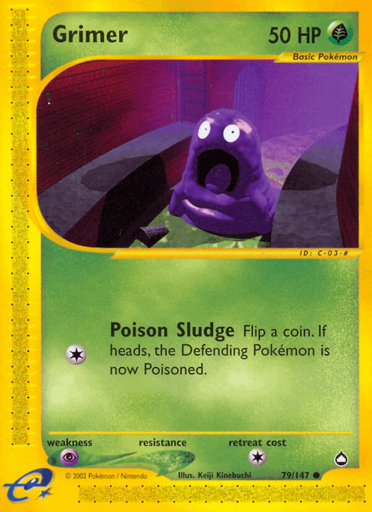 Grimer #79 from Aquapolis - Common - Illustrated by Keiji Kinebuchi