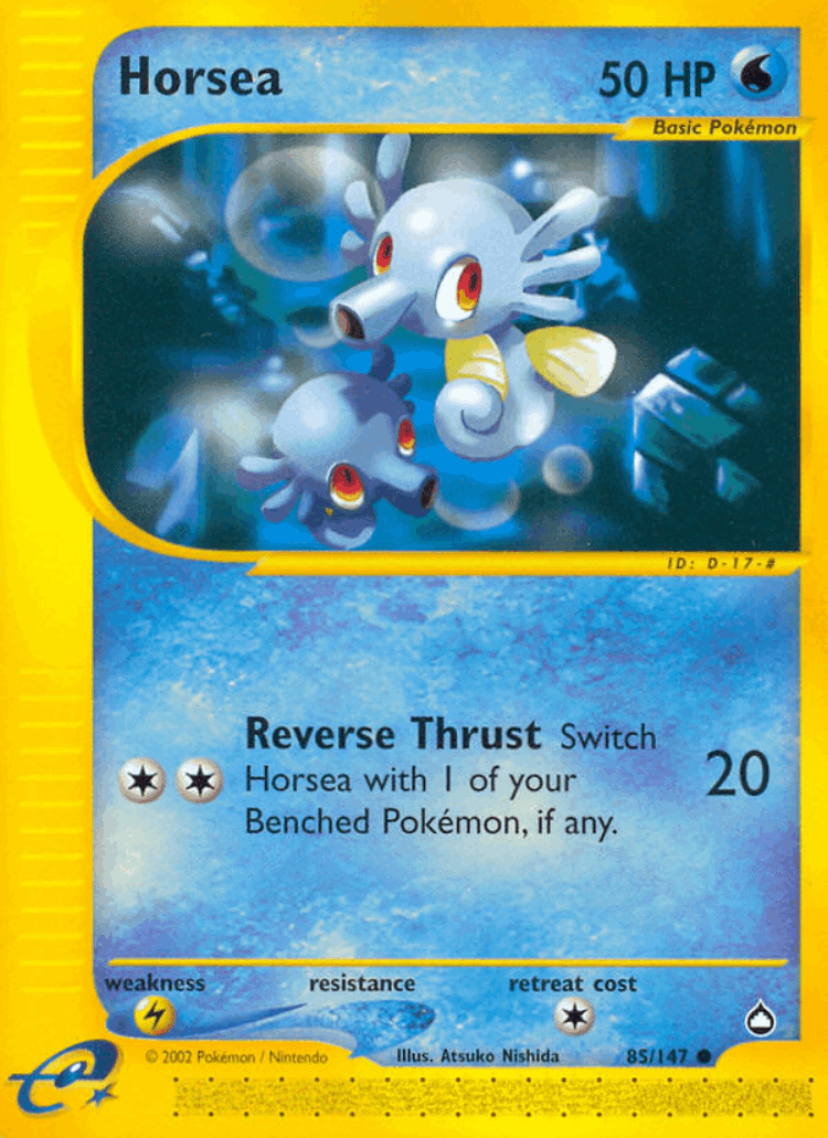 Horsea #85 from Aquapolis - Common - Illustrated by Atsuko Nishida