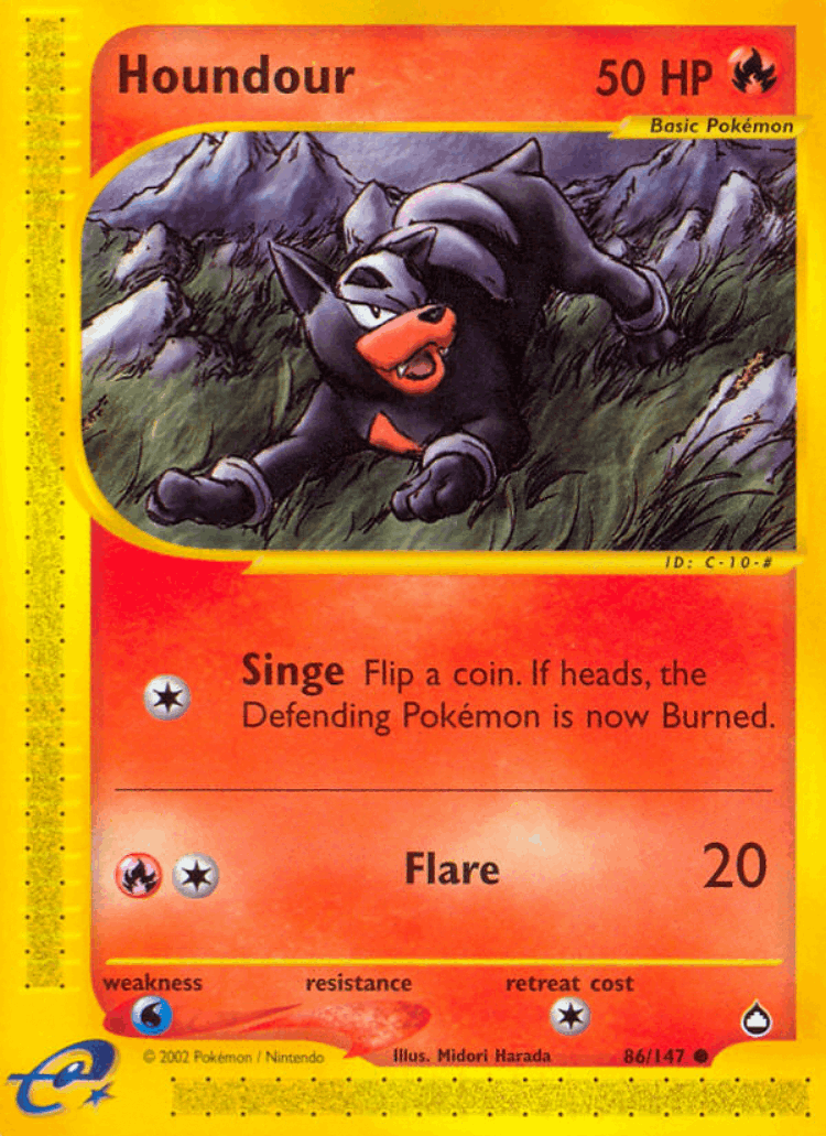 Houndour #86 from Aquapolis - Common - Illustrated by Midori Harada