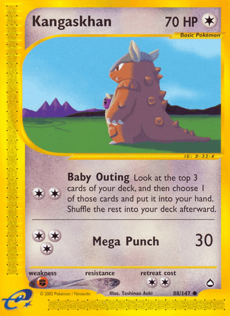 Kangaskhan #88 from Aquapolis - Common - Illustrated by Toshinao Aoki