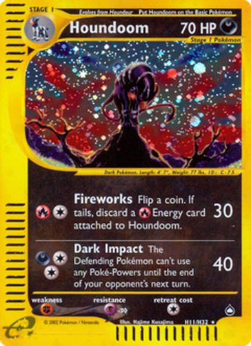 Houndoom #11 from Aquapolis - Rare Holo - Illustrated by Hajime Kusajima